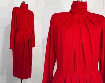 Vintage 80s Chetta B Red Dress Peter Noviello Sherrie Bloom Avant Garde Evening Party Neiman Marcus Designer Mob Wife Aesthetic 1980s Large