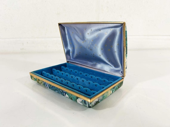 Vintage Mele Jewelry Box: Velvet Clamshell Travel Case, 1960s MCM