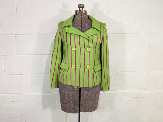 Vintage Green Blazer Jacket Mark Russell Purple S… - image 2