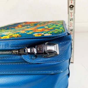 Vintage Small Flower Power Suitcase Rainbow Floral Case Make Up Bag Makeup Overnight Bag Luggage Travel 1970s 1960s Mod Kitsch Kawaii image 10