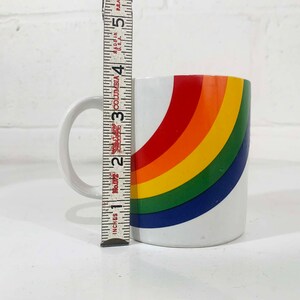 Vintage Rainbow Mug 1980s Made In Korea F.T.D.A. FTDA Coffee Cup Gay Pride Classic 1984 Cheerful Kitsch Kawaii Stranger Things image 7
