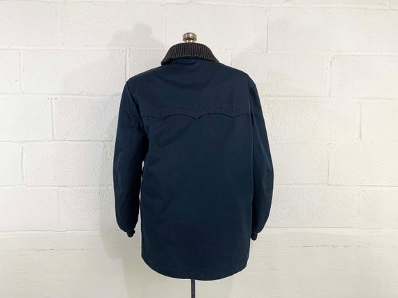 Vintage Navy Blue Winter Coat Hipster Jacket Outd… - image 7