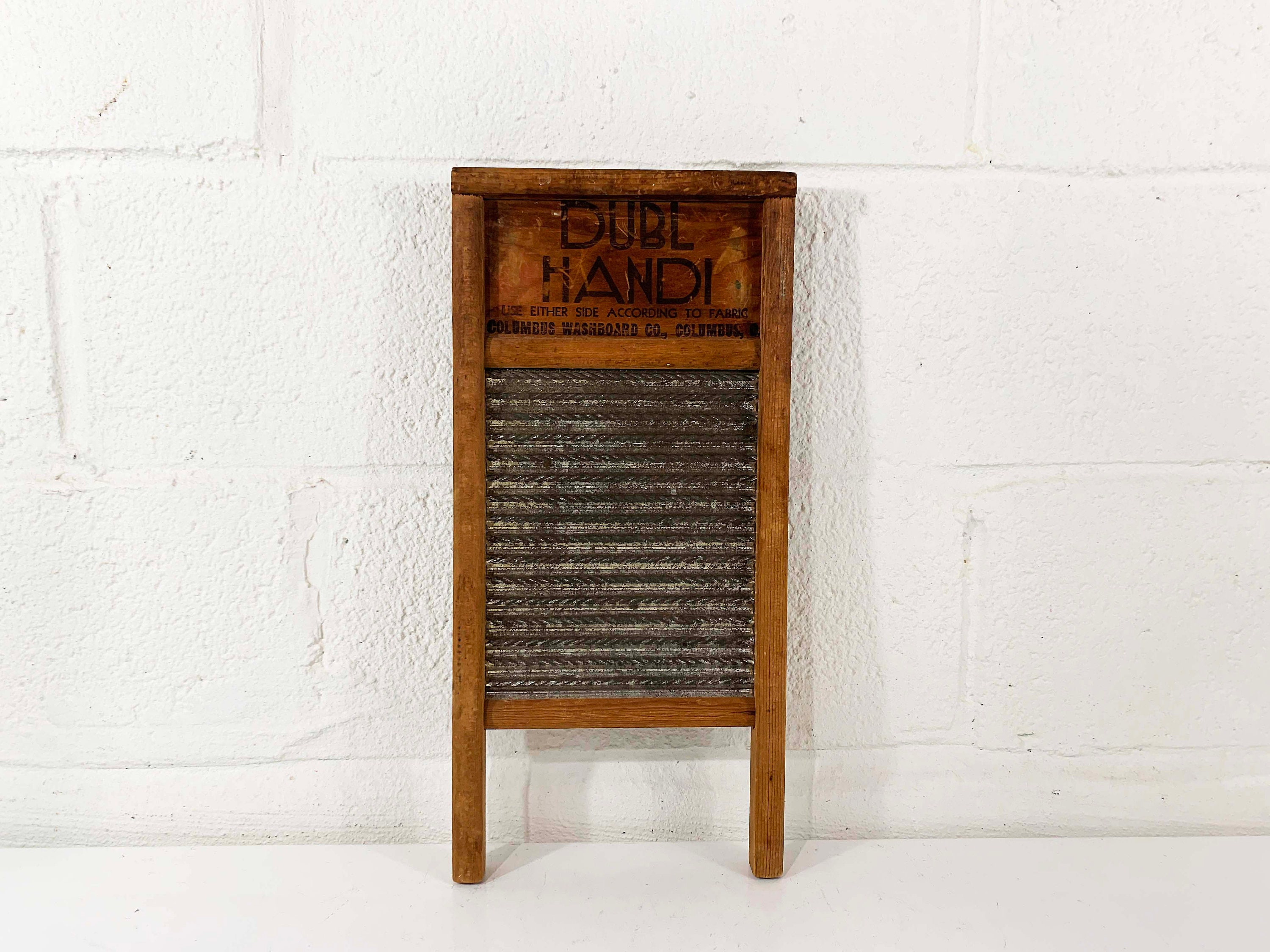 Vintage Dubl Handi Columbus Washboard Company Wash Board Laundry Retro Cottage Rustic Bathroom USA