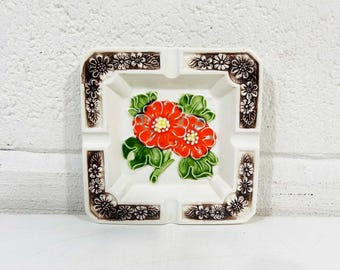 陶器製 花柄 灰皿 陶器の花柄灰皿 - Etsy 日本