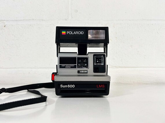 Vintage Polaroid Sun Camera 600 Flash LMS Instant Film Photography Tested Working Black Gray 1980s