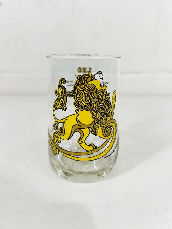 Vintage Leo Zodiac Horoscope Astrology Lion Glass Celestial 1970s Arby’s Promotional Sign