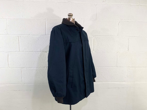 Vintage Navy Blue Winter Coat Hipster Jacket Outd… - image 4