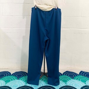 Vintage Haband Mod Pants Turquoise Teal Blue Pant Separates Wide Leg TV Movie Costume Dopamine Dressing 1960s Large 1970s image 6