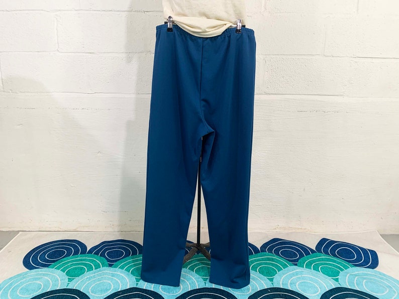 Vintage Haband Mod Pants Turquoise Teal Blue Pant Separates Wide Leg TV Movie Costume Dopamine Dressing 1960s Large 1970s image 6