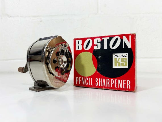 Vintage Manual Pencil Sharpener MCM Boston KS Desk or Wall Mounted Desk Office Brand New in Box 1950s