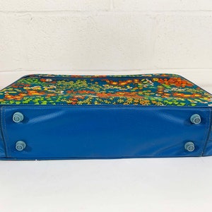 Vintage Small Flower Power Suitcase Rainbow Floral Case Make Up Bag Makeup Overnight Bag Luggage Travel 1970s 1960s Mod Kitsch Kawaii image 4