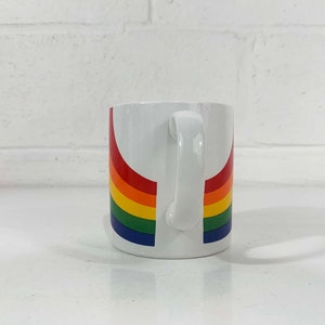 Vintage Rainbow Mug 1980s Made In Korea F.T.D.A. FTDA Coffee Cup Gay Pride Classic 1984 Cheerful Kitsch Kawaii Stranger Things image 4