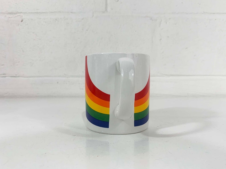 Vintage Rainbow Mug 1980s Made In Korea F.T.D.A. FTDA Coffee Cup Gay Pride Classic 1984 Cheerful Kitsch Kawaii Stranger Things image 4