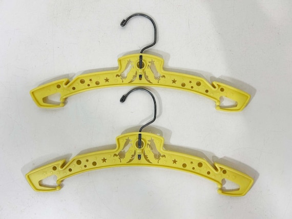 Vintage Hangers Set of 2 Hanger Display Child Plastic Baby World Cow Jumped Over the Moon 1960s 1950s