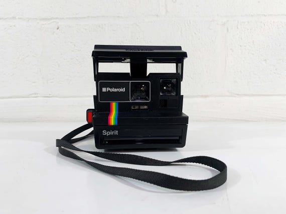 Vintage Polaroid Spirit Camera 600 Rainbow Stripe Instant Film Photography Tested Working Black 1970s