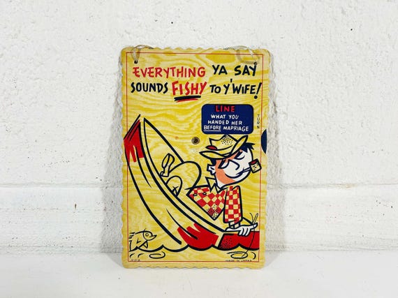 Vintage Anniversary Gift Naughty Novelty Gag Gift Bachelor Bachelorette Party 1960s 60s Ephemera Fisherman Birthday