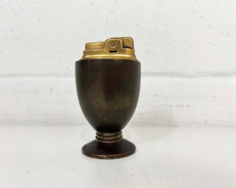 Vintage Mid Century Ronson Atomic Table Lighter 1950s Mid-Century Modern Decor Butane Gas Essex 1956 Bronze Brass