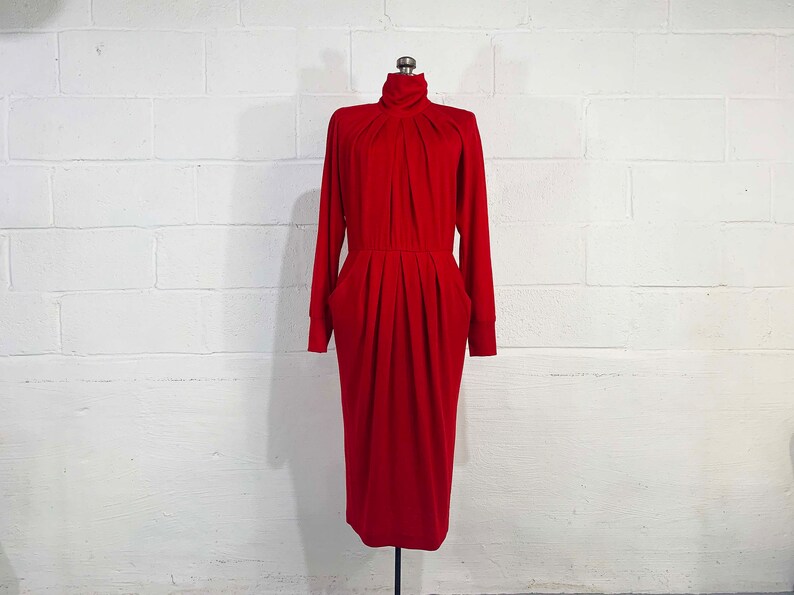 Vintage 80s Chetta B Red Dress Peter Noviello Sherrie Bloom Avant Garde Evening Party Neiman Marcus Designer Mob Wife Aesthetic 1980s Large image 5