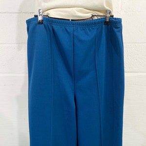 Vintage Haband Mod Pants Turquoise Teal Blue Pant Separates Wide Leg TV Movie Costume Dopamine Dressing 1960s Large 1970s image 5