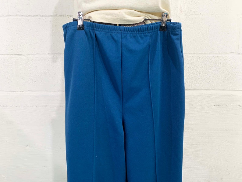 Vintage Haband Mod Pants Turquoise Teal Blue Pant Separates Wide Leg TV Movie Costume Dopamine Dressing 1960s Large 1970s image 5