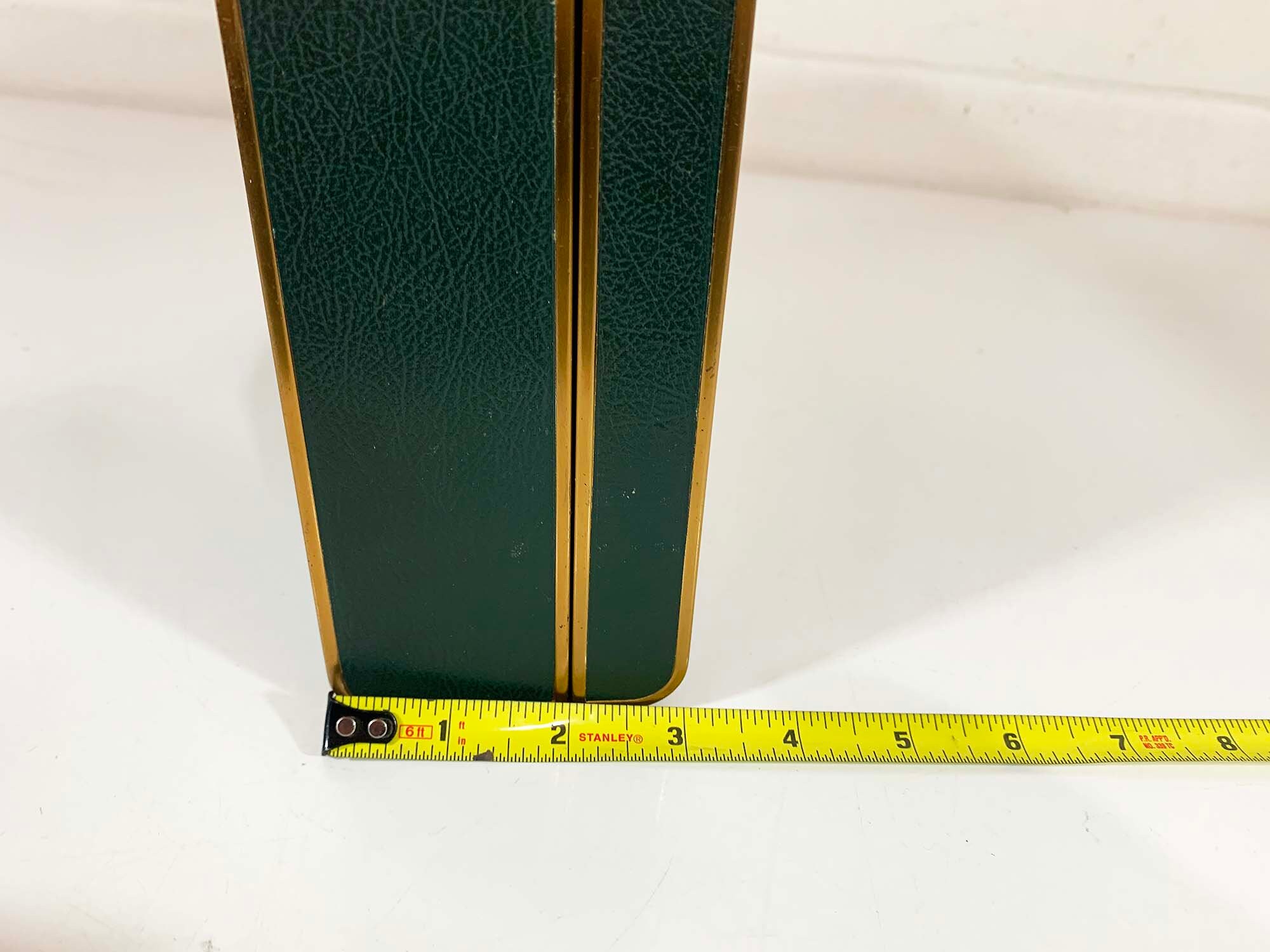 Vintage Green Farrington Jewelry Box Crushed Velvet Forest Gold Floral