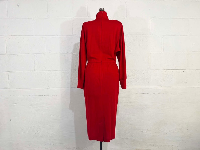 Vintage 80s Chetta B Red Dress Peter Noviello Sherrie Bloom Avant Garde Evening Party Neiman Marcus Designer Mob Wife Aesthetic 1980s Large image 6