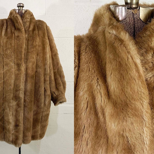 Vintage Kunstpelz Mantel La Maison De La Fausse Fourrure Paris Frankreich Oversized Braun Teddy Bär Winter Jacke Hipster Boho Plus 1980er Jahre XXL XL