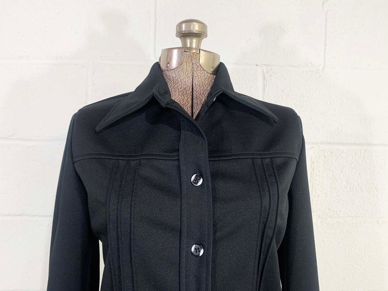 Vintage Madison Wardrobe Maker Shirt Top Black Long Sleeve Shirt Blouse Top Mod Minx TV Movie Costume Small Medium 1970s image 3