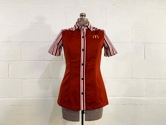 Vintage McDonald’s Uniform Shirt 1976 Crest 1970s… - image 2