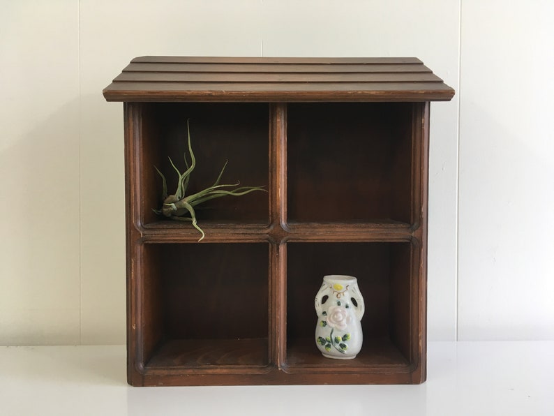 Vintage Wooden Curio Cabinet Wall Hanging House Display Etsy