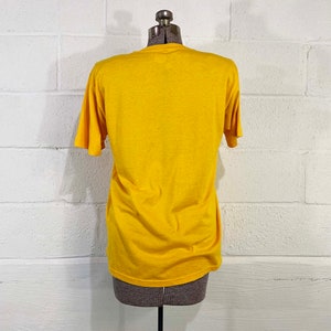 Vintage Yellow T-Shirt Jerzees Delran Girls Track Single Stitch Short Sleeve Tee Hipster Shirt New Jersey Unisex 1980s 80s Large image 6