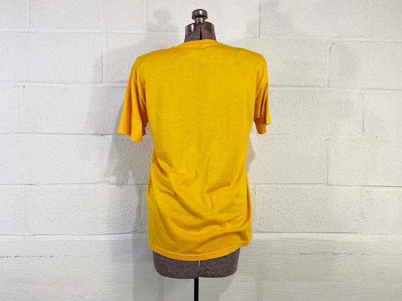 Vintage Yellow T-Shirt Jerzees Delran Girls Track Single Stitch Short Sleeve Tee Hipster Shirt New Jersey Unisex 1980s 80s Large image 6