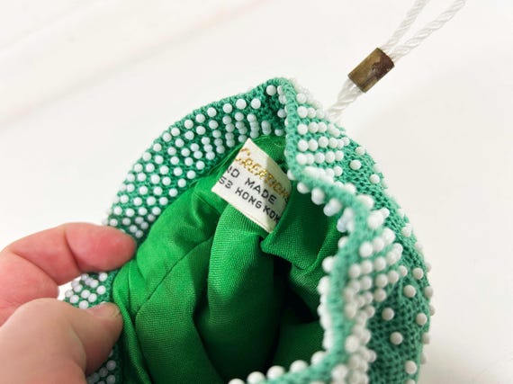 Vintage Beaded Bag Drawstring Change Purse Rainbo… - image 6