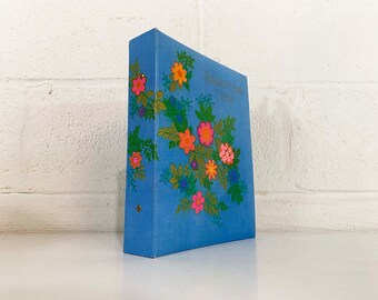Vintage Hallmark Thoughtfulness Album Blue 60s MCM Mod Floral Spiral Scrapbook Flowers Memories Flower Power Gift 1960s