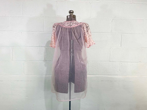 Vintage Nightgown Open Front Short Robe Baby Doll… - image 9