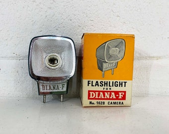 Vintage Diana Camera Flash in Original Box 1960s Toy Plastic Lomography Diana F Flashlight 162A Medium Blue 162B