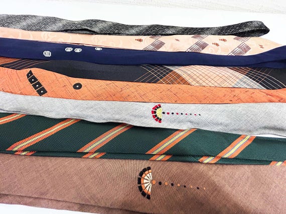 Vintage 1950s Skinny Necktie Art Deco 1960s Menswear Tie Suit Father's Day Smoothie National