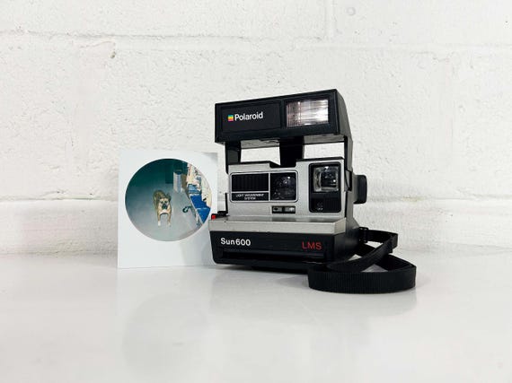 Vintage Polaroid Sun Camera 600 Flash LMS Instant Film Photography Tested Working Testing Working Black Gray Polaroid Originals 1980s