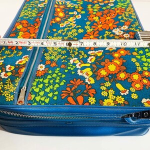 Vintage Small Flower Power Suitcase Rainbow Floral Case Make Up Bag Makeup Overnight Bag Luggage Travel 1970s 1960s Mod Kitsch Kawaii image 9