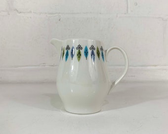 Vintage Creamer Syracuse Nordic Carefree Cream Mini Pitcher Mid Century Atomic Aqua Blue China MCM Coffee Tea 1950s 50s