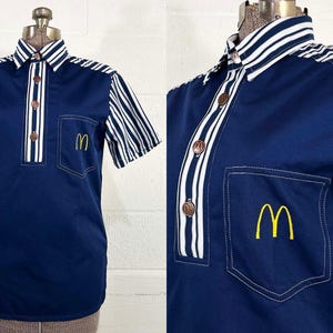 ヴィンテージ 1976年 マクドナルド制服ポロシャツ：ネイビーブルー