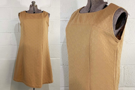 Vintage Brown Dress Basic Classic Minimal Closet Staple Formal Prom New Year's Eve Party Cocktail Sleeveless 1960s Large XL