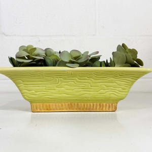 Vintage Stanfordware Planter Chartreuse Green Gold Mid-Century Pottery Pot Mid Century Modern USA 1950s 1960s MCM