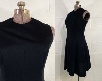 Vintage Little Black Dress Basic Classic Minimal Closet Staple Formal Prom New Year's Eve Party Cocktail Sleeveless 1960s Small