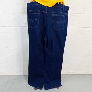 Vintage Levi's 517 Dark Wash Blue Jeans 42 Waist 30 Inseam High Waisted Rise Jean Denim Made in USA 1980s 1970s image 7