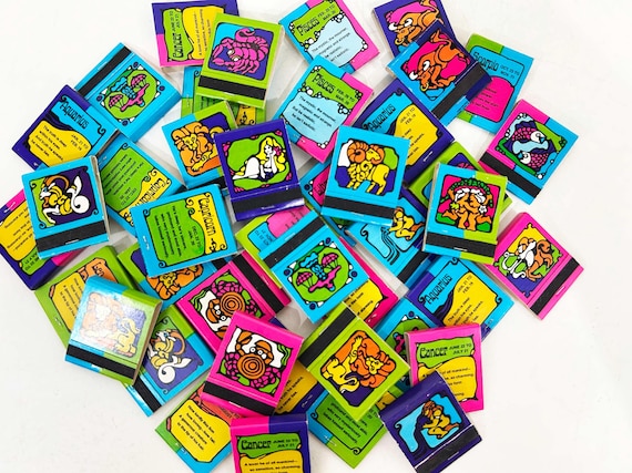 Vintage Zodiac Matchbooks - Sold Individually Birthday Gift Star Sign Capricorn Leo Cancer Aquarius Libra Scorpio Pisces 1960s Psychedelic
