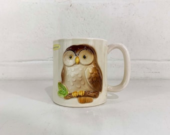 Vintage Otagiri Owl Ceramic Mug Animal Coffee Tea Brown Owls Mid Century Modern MCM Boho Hygge Retro 1980s 1981 80s