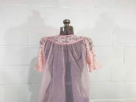 Vintage Nightgown Open Front Short Robe Baby Doll… - image 8