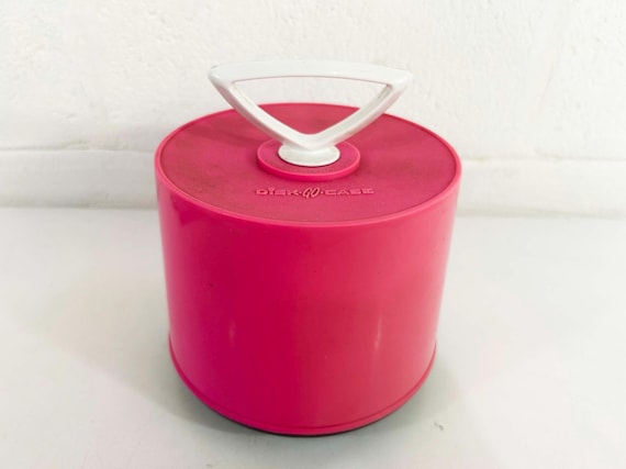Vintage Mod Pink Disk-Go-Case 45 Box Record Case Holder Mid-Century 1960s 1970s