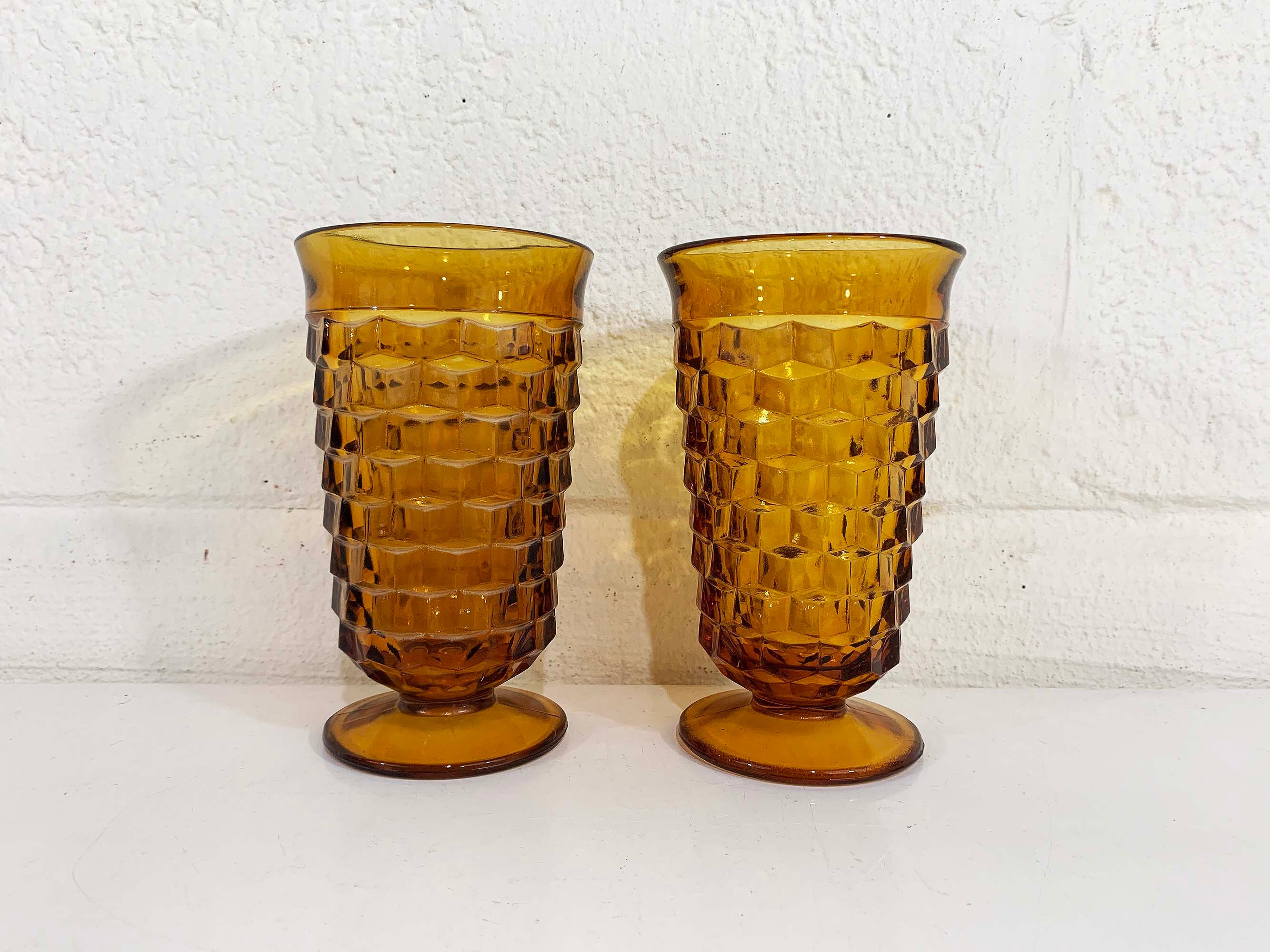 Vintage Iced Tea Glasses Set of 2 Indiana Glass Whitehall Etsy